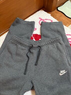 Nike  Dark Gray Sweat Joggers with White Swoosh